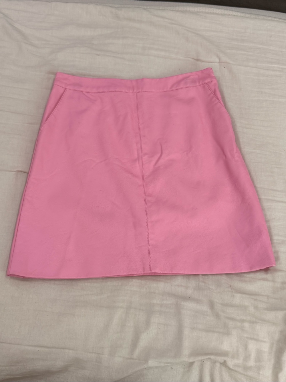 Topshop bubble gum Barbie pink A-Line Mini Skirt. Leather like nwt size 6